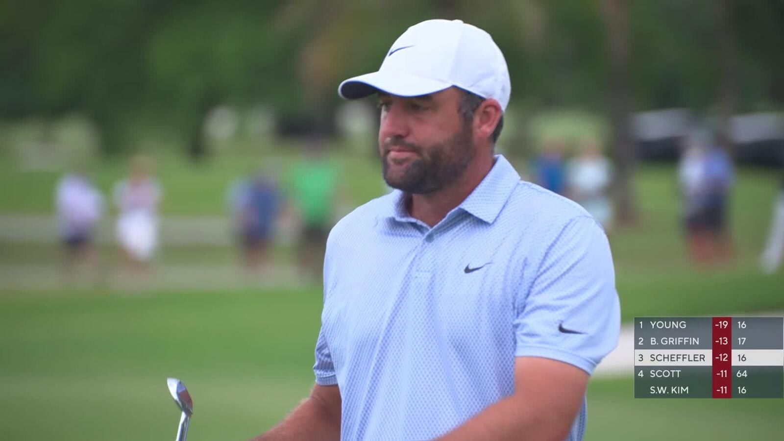 Scottie Scheffler's 159-yard approach sets up birdie on No. 17 at Cadillac