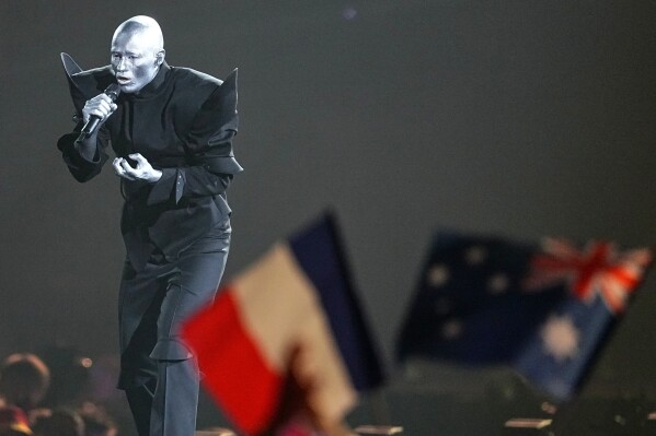 Lion Ceccah from Lithuania performs the song "Solo Quiero Mas" during the Grand Final of the 70th Eurovision Song Contest in Vienna, Austria, Saturday, May 16, 2026. (AP Photo/Martin Meissner)
