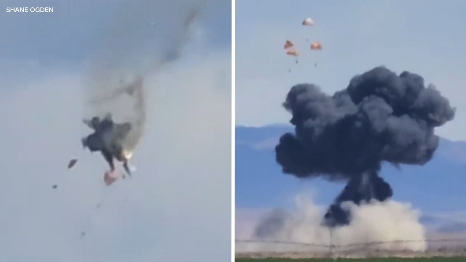 2 Navy jets crash during air show at Mountain Home Air Force Base in Idaho, 4 crew members eject safely
