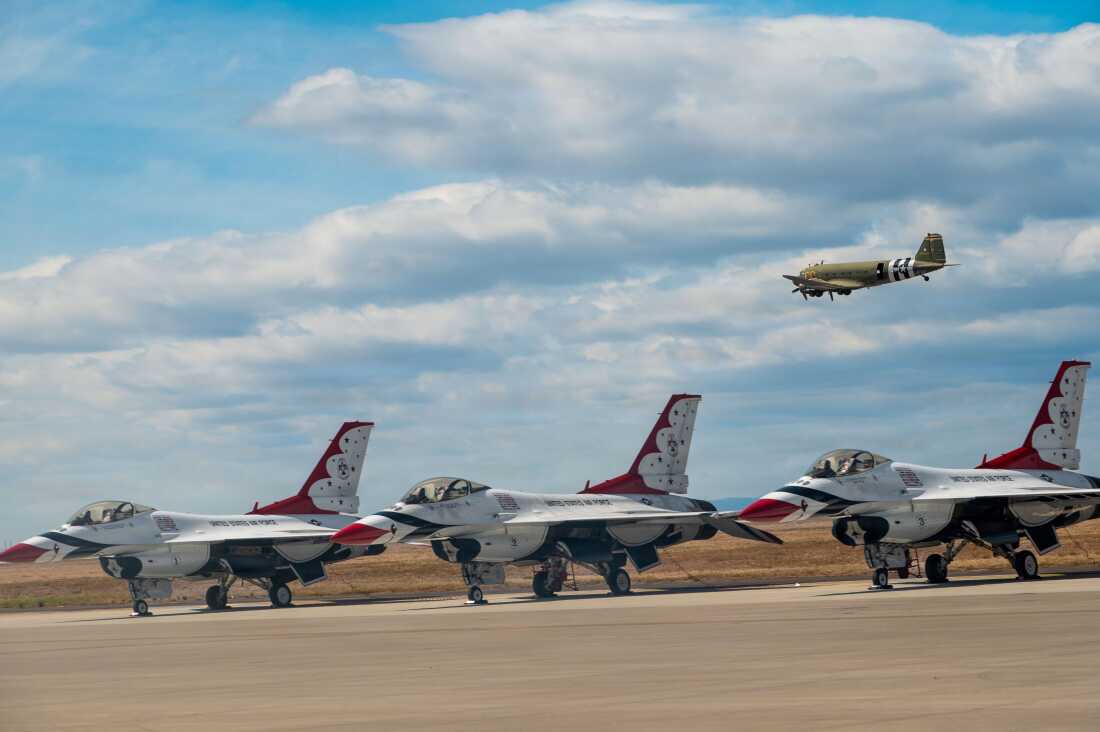 The Mountain Home Air Force Base in Idaho hosted the the Gunfighter Skies Air Show featuring a variety of military aircraft. During the show, two jets collided and crashed into the ground. All of the crew are in "stable condition" according to the base.