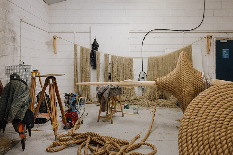 LR Vandy developing work for Rise exhibition, 2026. Photo © India Hobson, courtesy YSP