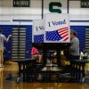 Voters cast their ballots at South Oldham Middle School on May 19 in Crestwood, Ky. 