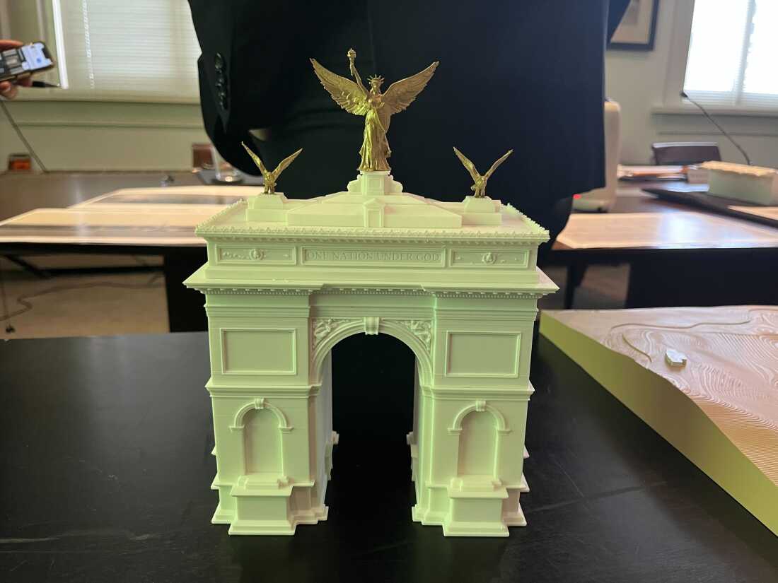 An architect's rendering of the arch.