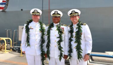 USS Daniel Inouye Holds Change of Command Ceremony