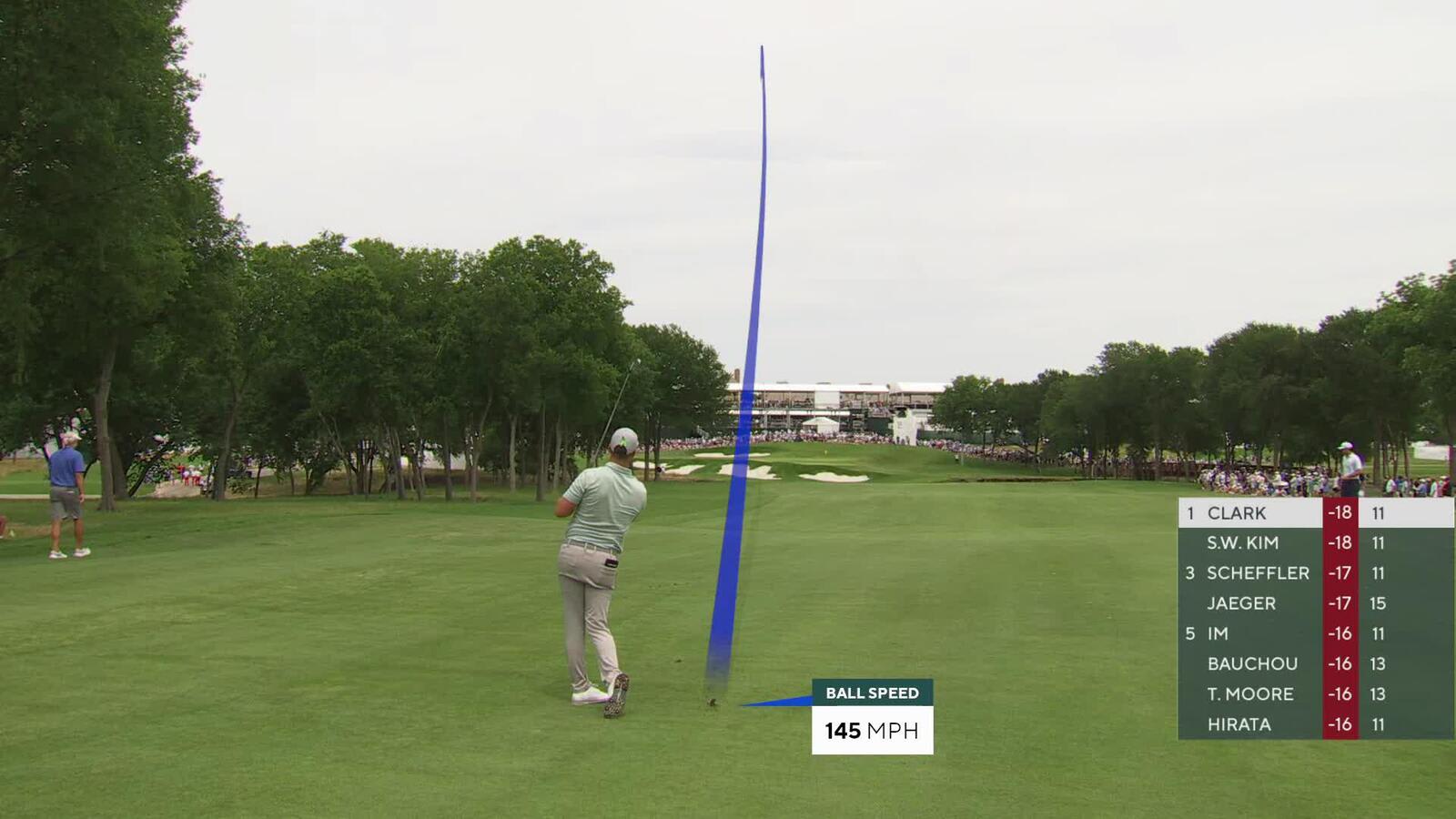 Wyndham Clark drains 15-foot birdie putt on No. 12 at THE CJ CUP