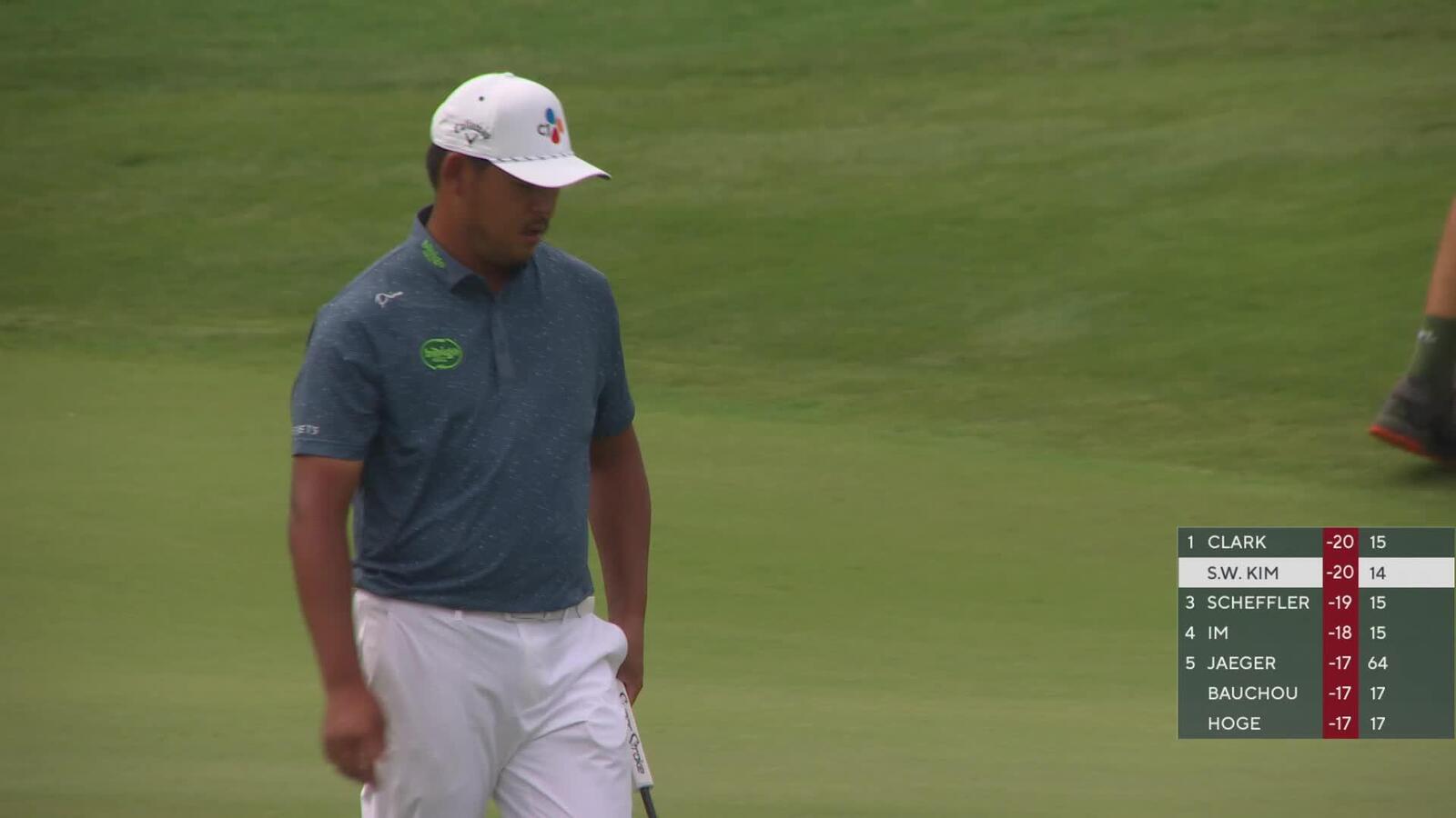 Si Woo Kim hits tee shot to 10 feet, sets up birdie on No. 15 at THE CJ CUP