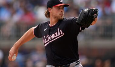 Jake Irvin throws 5 hitless innings in Washington one-hitter, but sore shoulder dampens the mood