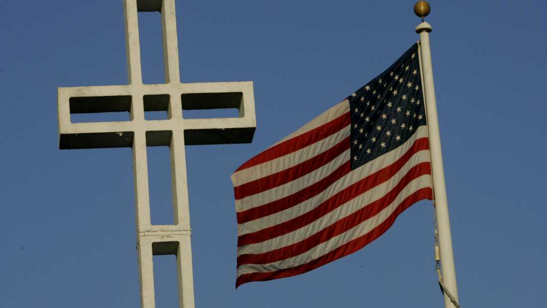 The Mount Soledad Veterans Memorial on July 3, 2006, in San Diego, CA. The cross is the centerpiece of the memorial, which sits atop a mountain overlooking San Diego.