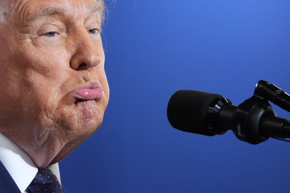 President Donald Trump speaks at Rockland Community College, Friday, May 22, 2026, in Suffern, N.Y. (AP Photo/Alex Brandon)