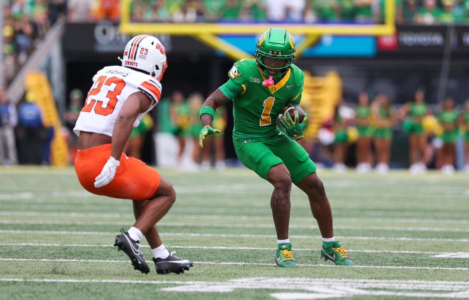 The Oregon Ducks take on the James Madison University Dukes in round one of the 2025 CFP at Autzen Stadium in Eugene, Oregon on December 20, 2025 (Eric Evans Photography)