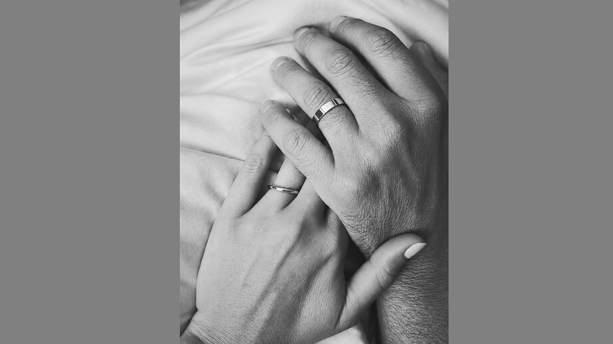 Donald Trump Jr. and Bettina Anderson show off their wedding rings