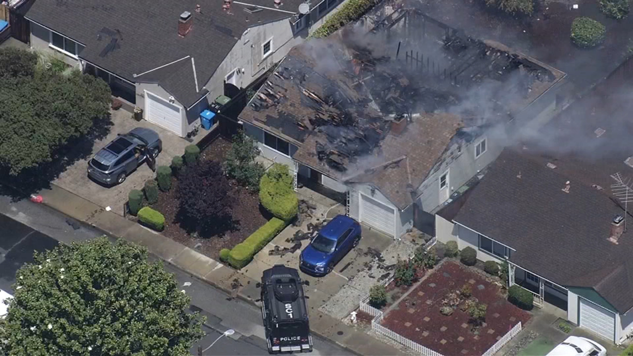 Crews battle a house fire on the 600 block of Enright Avenue in Santa Clara.