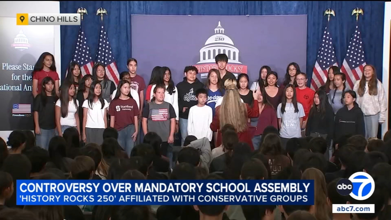 Controversy surrounds 'History Rocks 250' assembly at Canyon Hills Junior High in Chino Hills