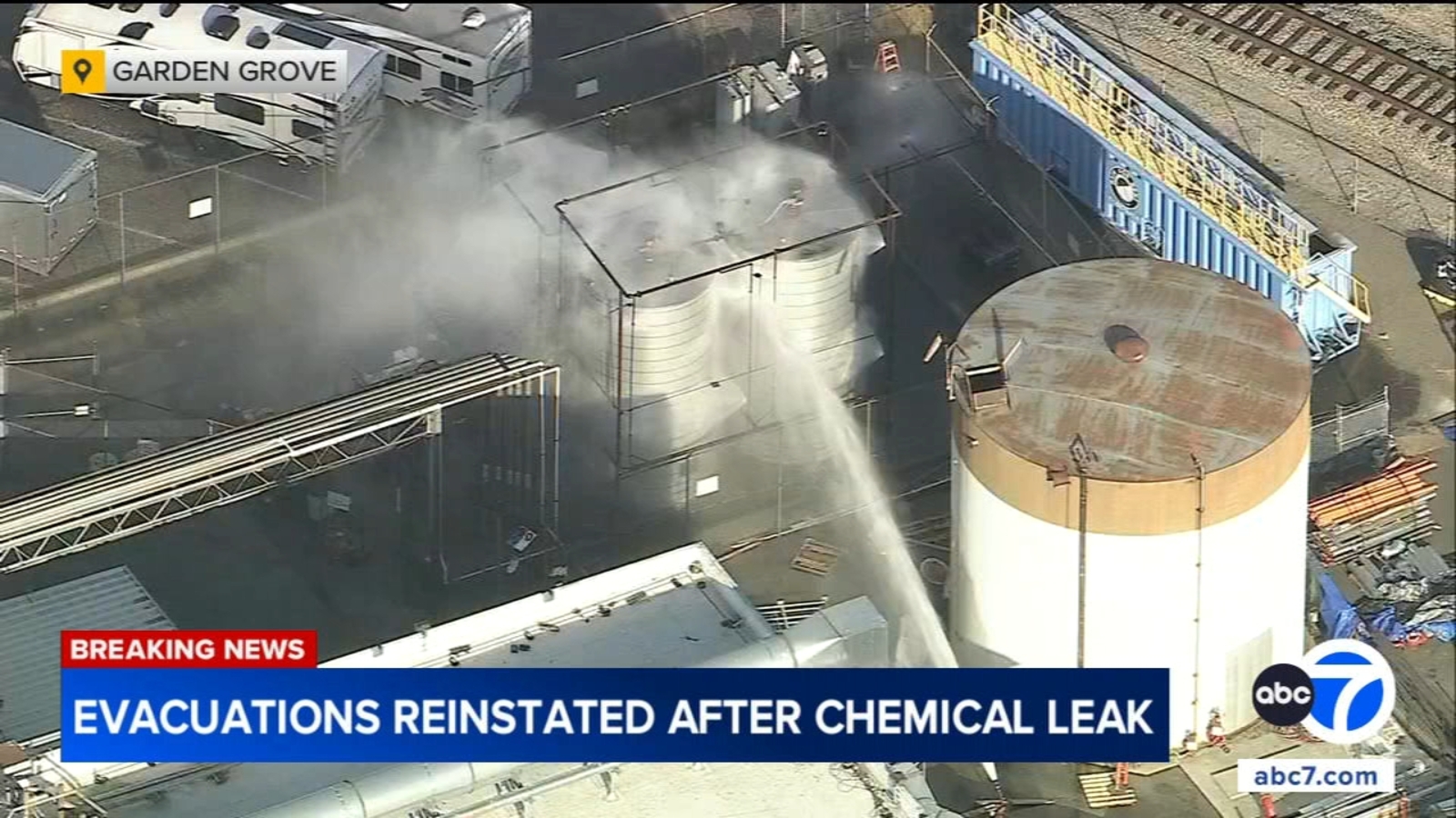 Tank spews toxic chemicals in Garden Grove prompting evacuation orders