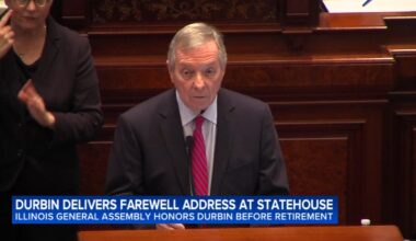 Retiring U.S. Senator Dick Durbin warns of deep divisions in farewell address to Illinois lawmakers