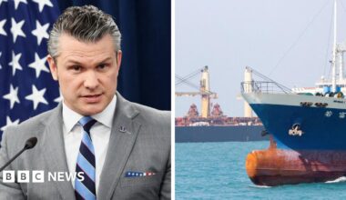 Hegseth speaking as Iran warns US it is 'just getting started' in Strait of Hormuz