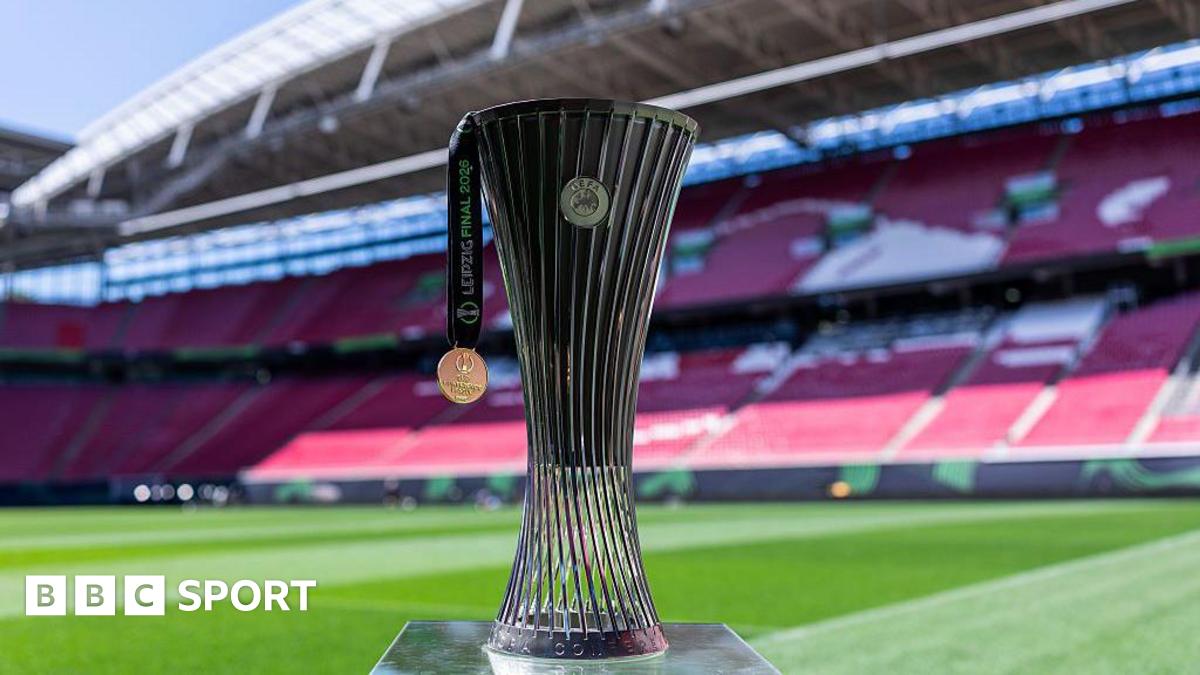 A picture of the Europa League trophy