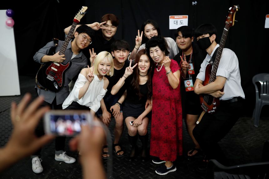 Social media star Park Mak-rye, known as Korea Grandma, at a 2017 festival in Seoul.