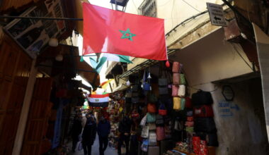 Traditional market in ancient Medina, at the historic old city in Fes