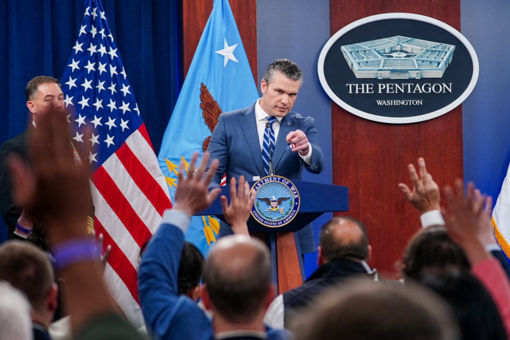 WATCH LIVE: Hegseth and Caine hold briefing a day after new U.S. effort in Strait of Hormuz begins