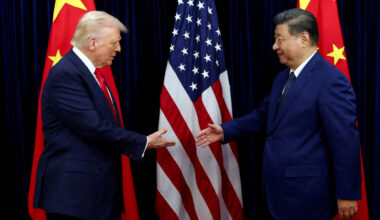 FILE PHOTO: U.S. President Donald Trump meets with Chinese President Xi Jinping on the sidelines of the APEC summit, in Busan