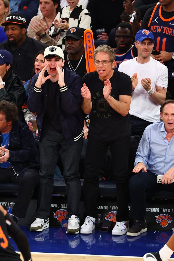 Ben Stiller attends the NBA Eastern Conference Finals between the New York Knicks and Cleveland Cavaliers