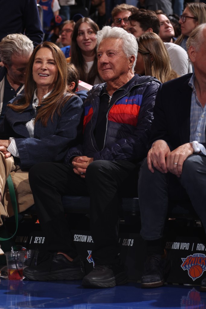 Dustin Hoffman attends the NBA Eastern Conference Finals between the New York Knicks and Cleveland Cavaliers