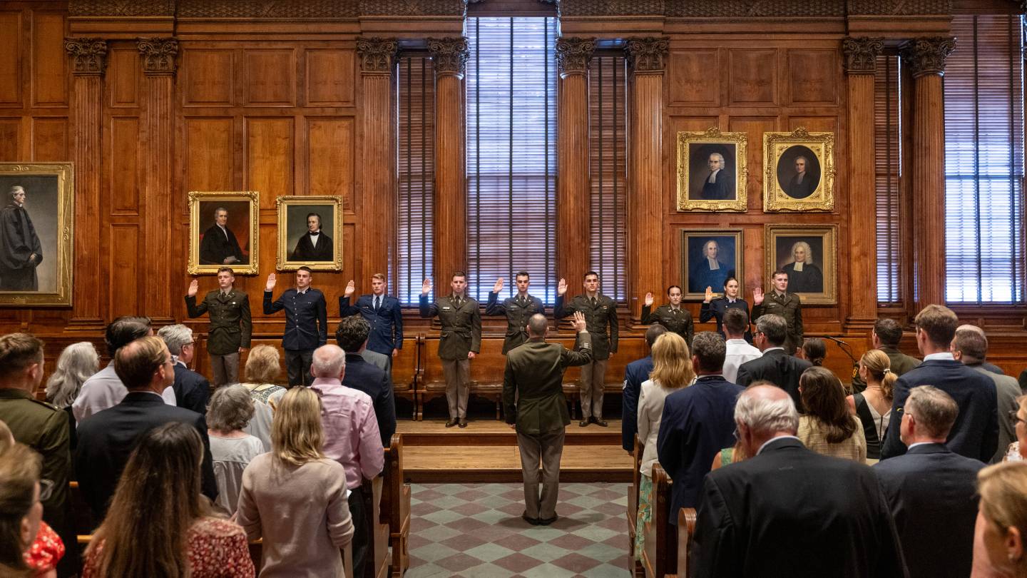 After Princeton graduation, ROTC students are commissioned as U.S. Army and Air Force officers