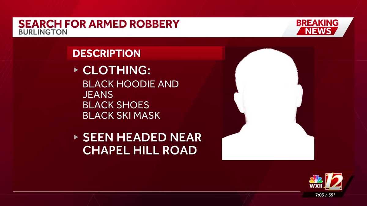 Burlington police searching for suspect in armed gas station robbery