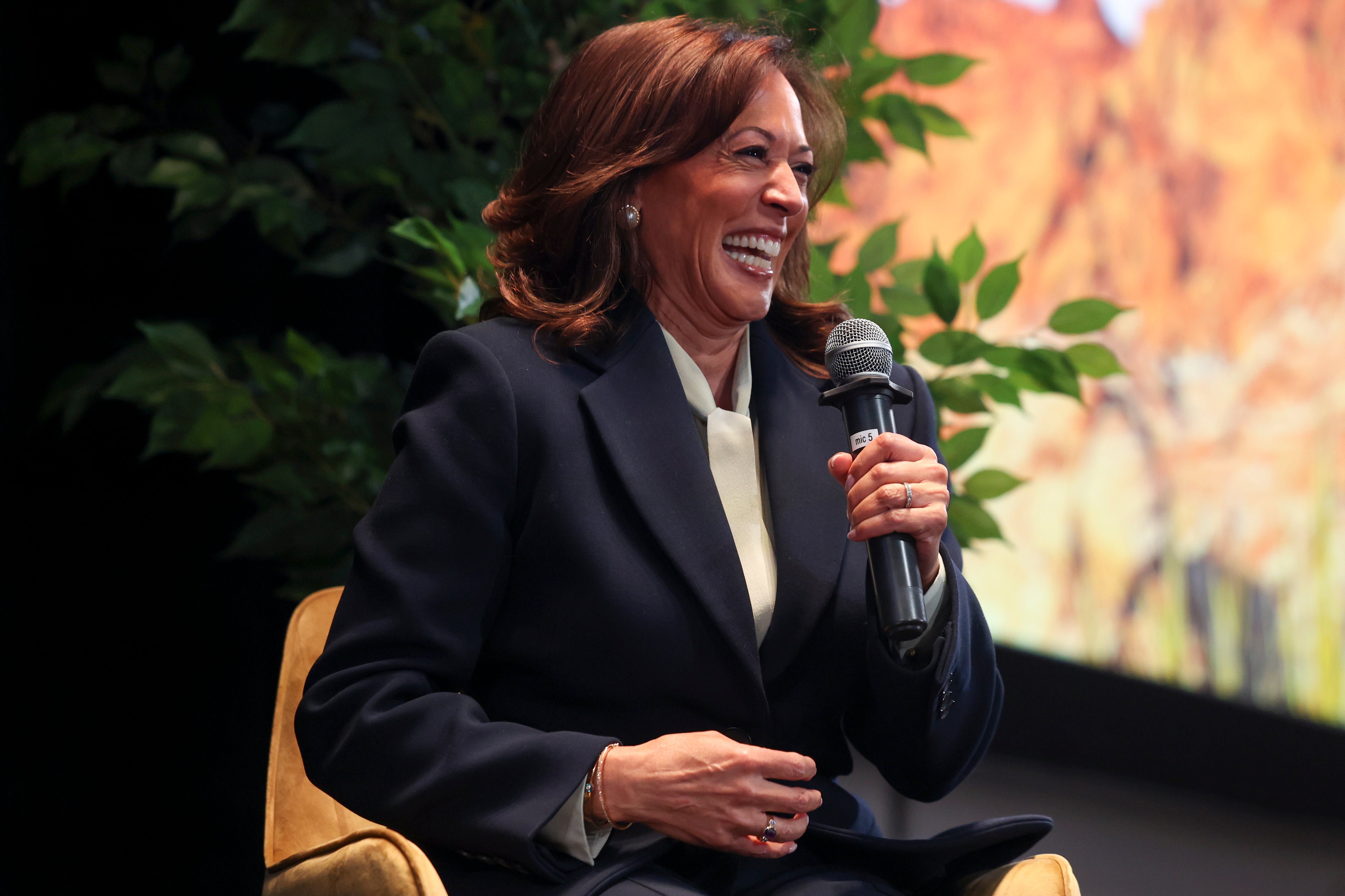 Kamala Harris at a fireside chat in Las Vegas this week
