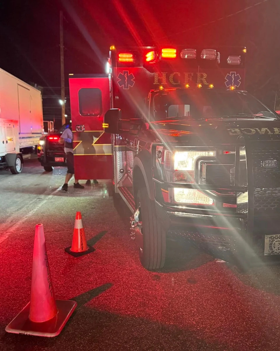 Horry County Fire Rescue - PHOTO: At least 19 people were injured when a stampede broke out, May 24, 2026, at the Black Pearl Cultural Heritage and Bike Festival in Atlantic Beach, South Carolina, according to police.