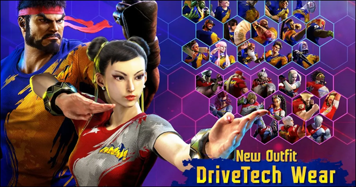 New DriveTech Wear costumes coming for every Street Fighter 6 character this week, and they're free
