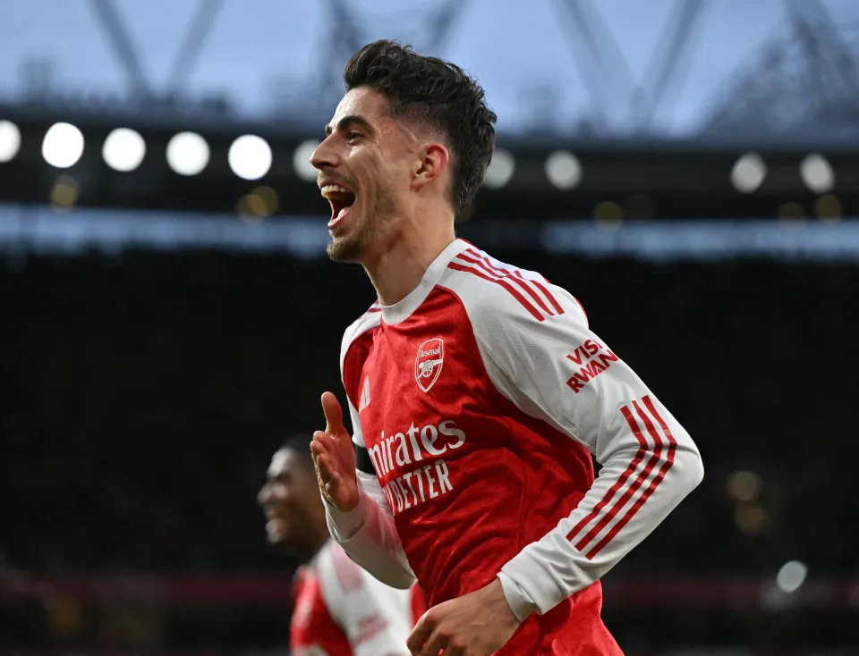 Kai Havertz celebrates goal for Arsenal