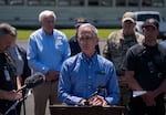 Brian Wood, support services director for Nippon Dynawave Packaging Co. speaks at a press conference at the plant in Longview, Wash., May 27, 2026. A chemical disaster occurred May 26, leaving two confirmed dead and nine missing and presumed dead.