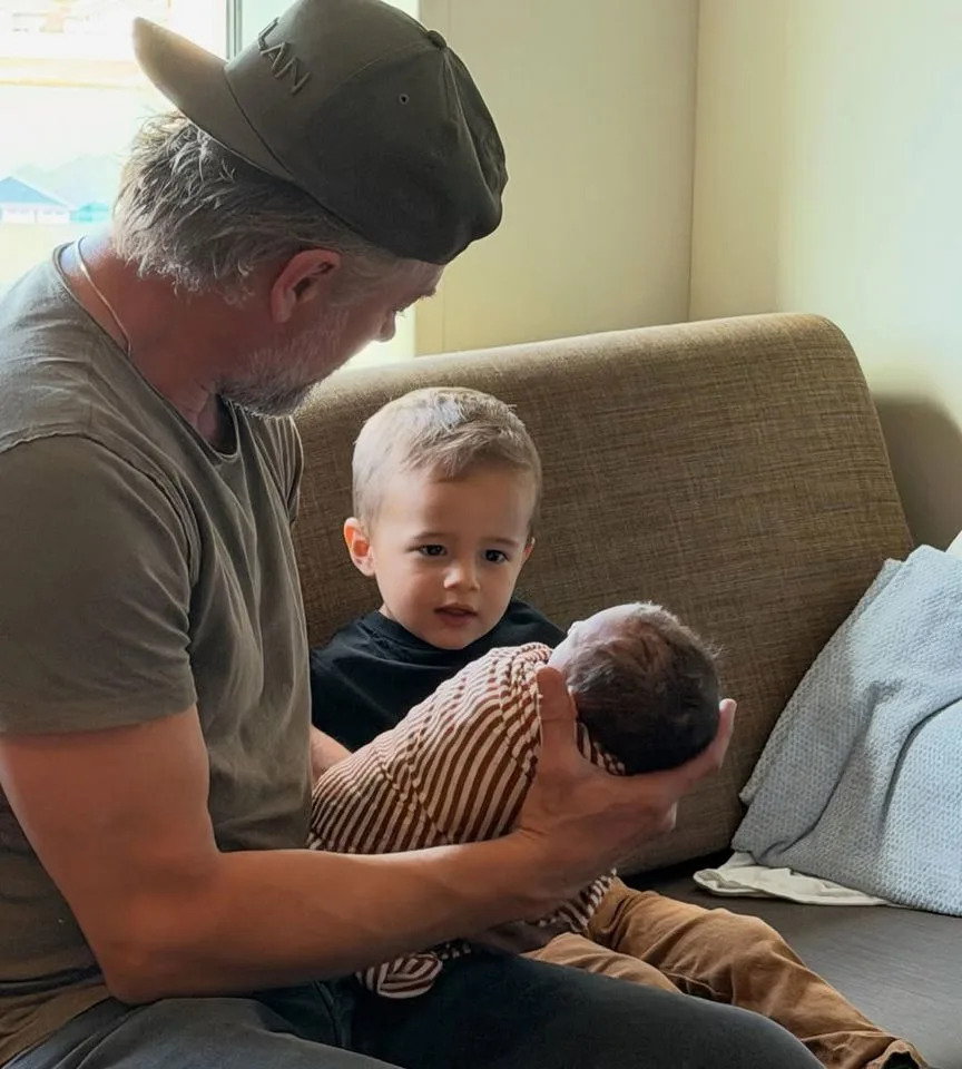 Josh Duhamel with son Shepherd and daughter Rocca de LeonCredit: Audra Duhamel/Instagram