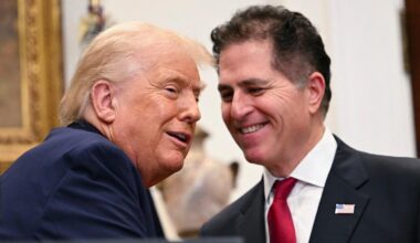 Dell family gave $6.25B to 'Trump Accounts' in December. Now Trump says 'buy a Dell' — and the stock soared 14%
