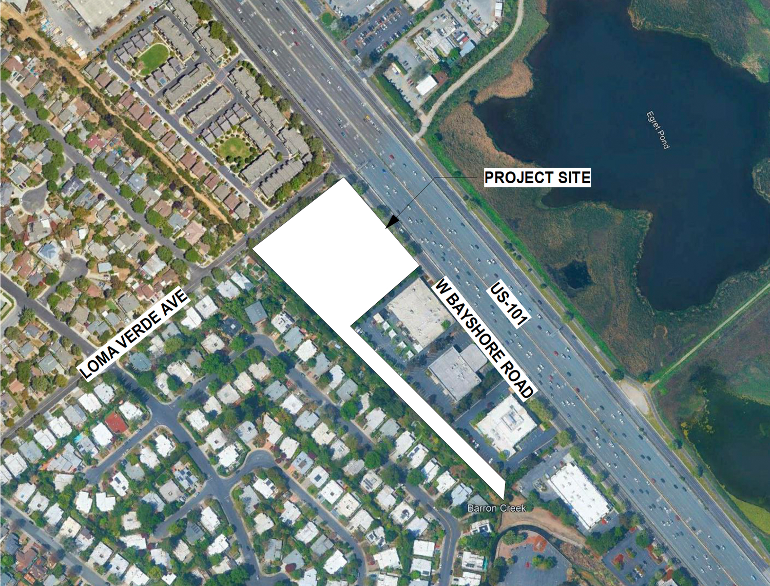 3350 West Bayshore Road site plan, illustration via plan set