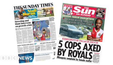 'Agony for Arsenal' and '5 cops axed' at Kensington Palace - BBC