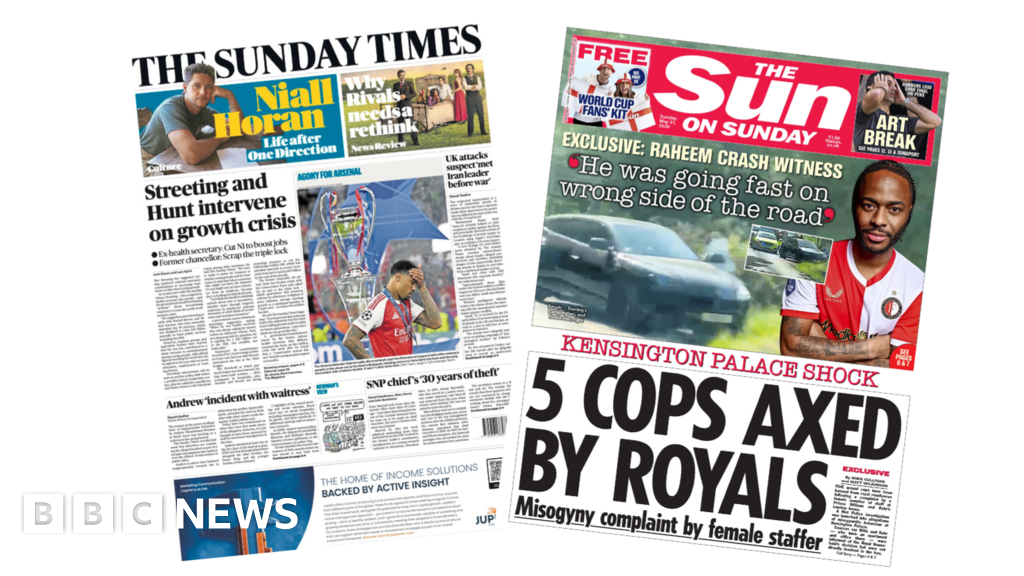 'Agony for Arsenal' and '5 cops axed' at Kensington Palace - BBC