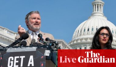 Voters in six states head to polls with Kentucky’s Massie facing Trump’s fury – US politics live | US news