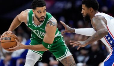 Celtics star Jayson Tatum ruled out of Game 7 with left knee stiffness :: WRAL.com