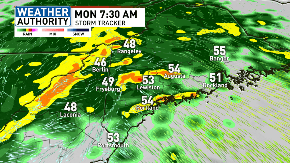 Monday morning. (WGME)