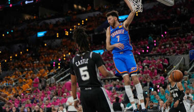 Gilgeous-Alexander, bench propel Thunder past Spurs 123-108 after historic slow start for 2-1 lead