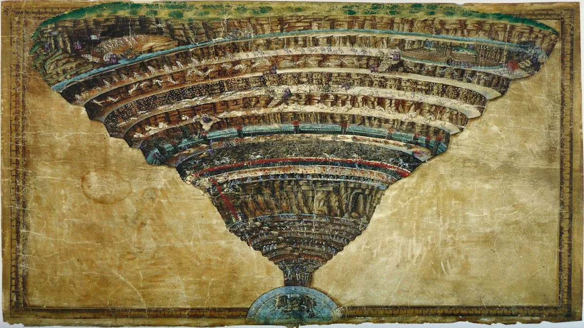 Does Dante's Inferno from the 14th century depict an asteroid impact?
