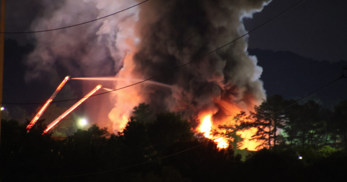 Large outside fire at recycling plant off Garner Road :: WRAL.com