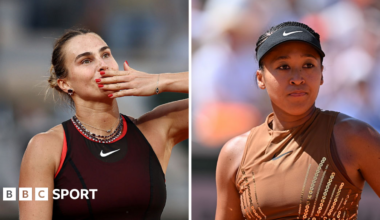 A split picture of Aryna Sabalenka and Naomi Osaka