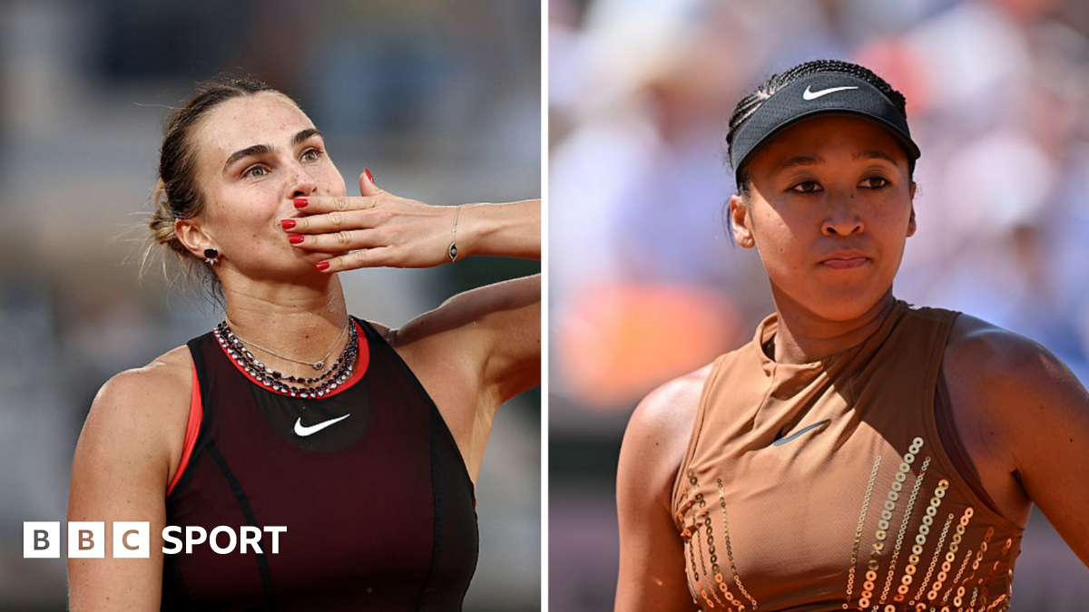 A split picture of Aryna Sabalenka and Naomi Osaka