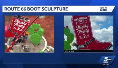 OKC celebrates Route 66 centennial with cowboy boot sculpture