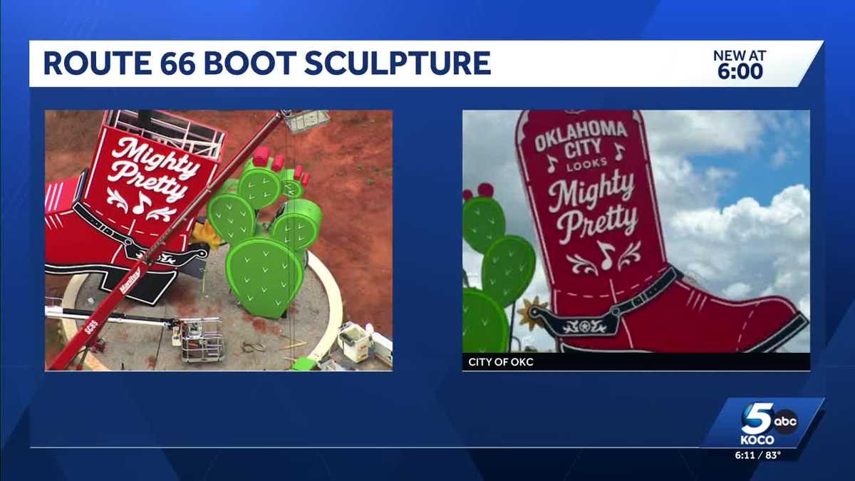 OKC celebrates Route 66 centennial with cowboy boot sculpture