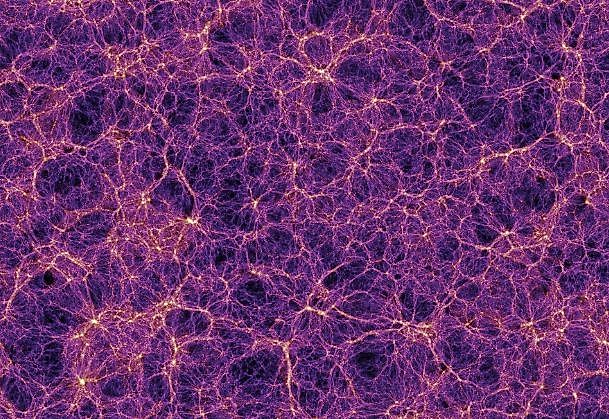 A computer simulation of the large-scale structure of the universe.